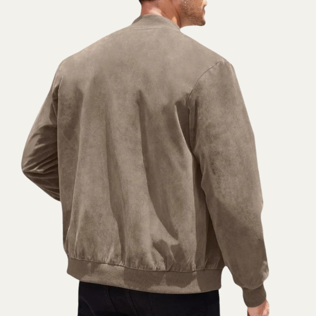VogeLuxe | Men’s Textured Zip Up Casual Bomber Jacket
