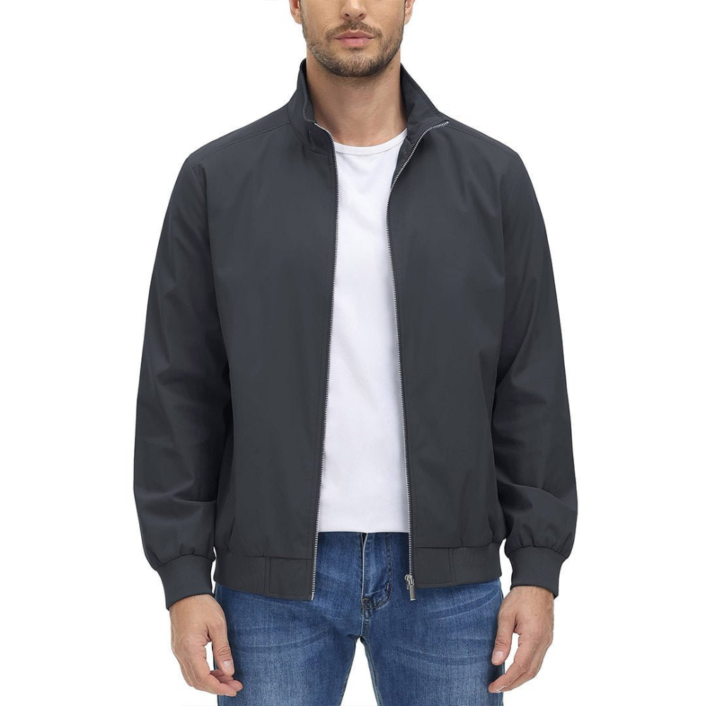 VogeLuxe | Men’s Minimalist Zip Front Blouson Jacket
