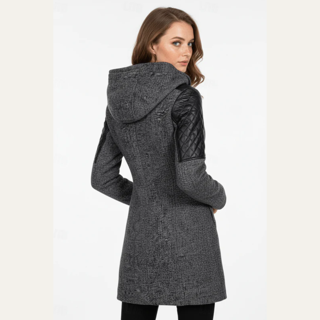 VogeLuxe | Women’s Mid-Length Moto Coat
