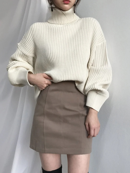 Warm Cozy Women's Winter Turtleneck Sweater