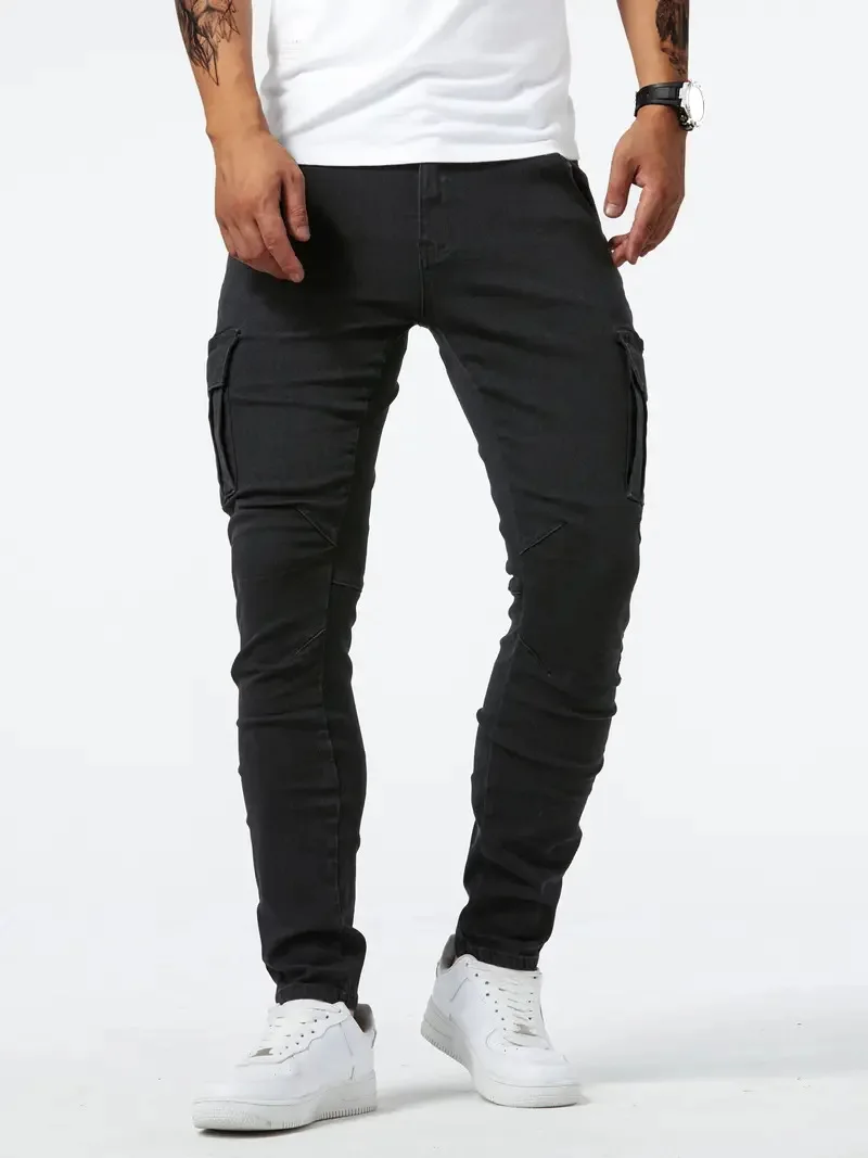 Men's Stylish Fitted Cargo Pants with Pockets