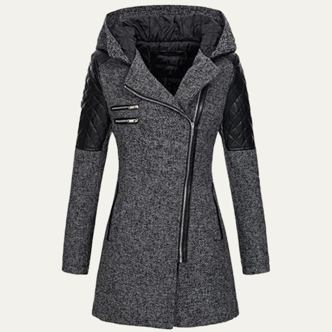 VogeLuxe | Women’s Mid Length Asymmetrical Zip Winter Coat