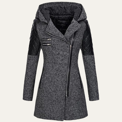 VogeLuxe | Women’s Mid Length Asymmetrical Zip Winter Coat