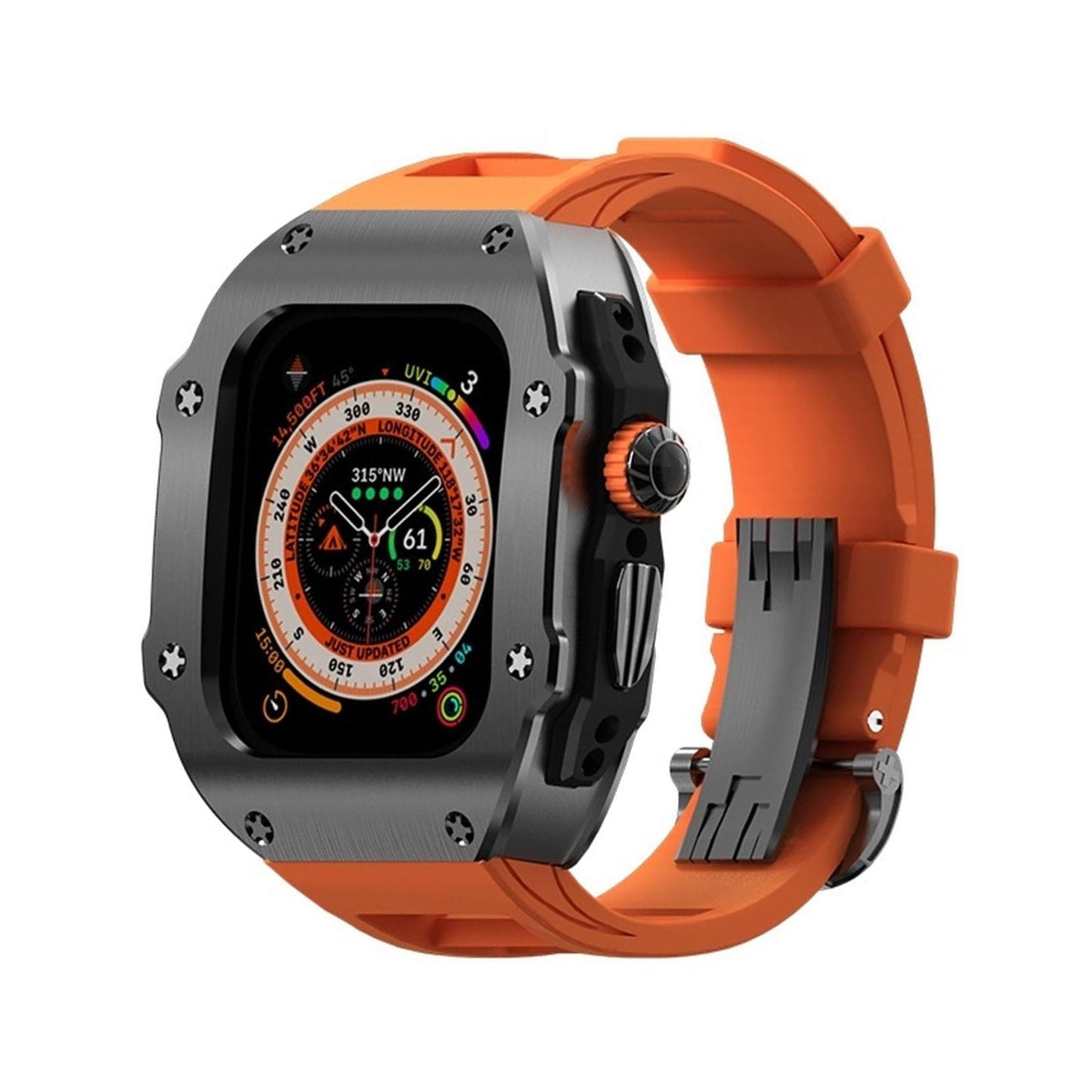 Durable Rubber Band & Steel Case for Apple Watch Ultra