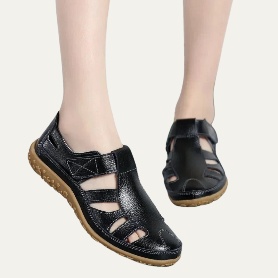 VogeLuxe | Women’s Closed Toe Caged Comfort Flat Shoe