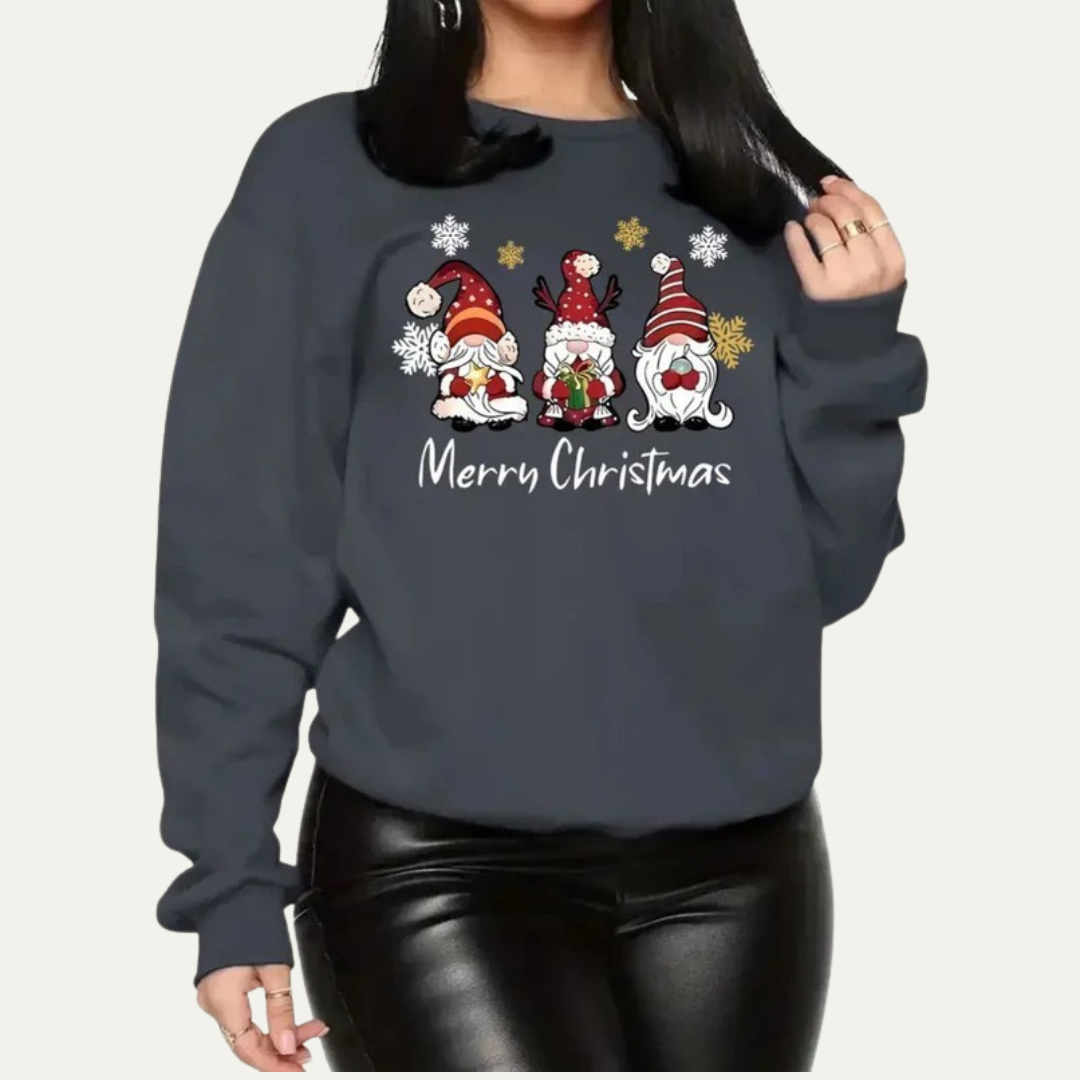VogeLuxe | Women’s Merry Christmas Gnome Graphic Sweatshirt
