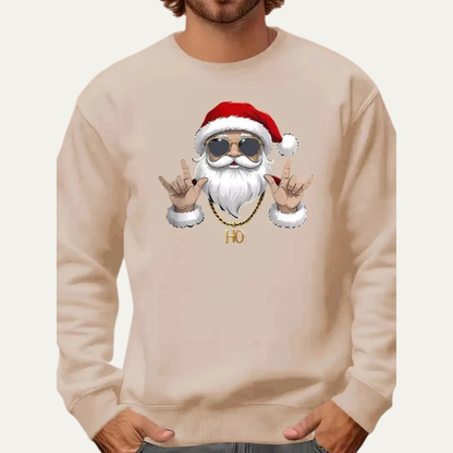 VogeLuxe | Men’s Rock On Santa Christmas Sweatshirt