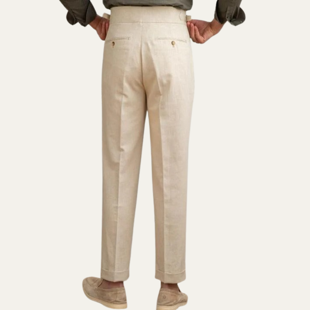 VogeLuxe | Men’s High-Waist Pleated Summer Chinos