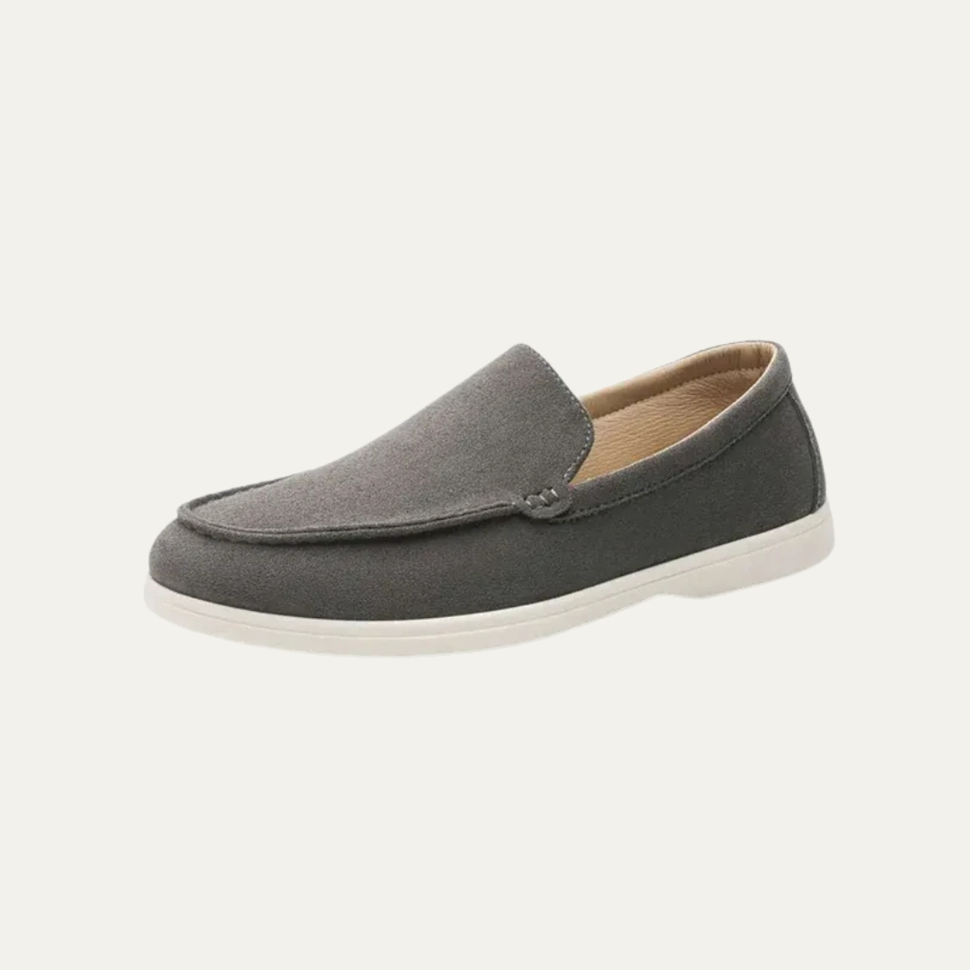 VogeLuxe | Men’s Suede Driving Moccasins with Metal Keeper Detail