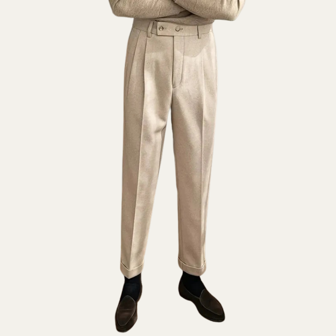 VogeLuxe | Men’s High-Waist Pleated Dress Trousers