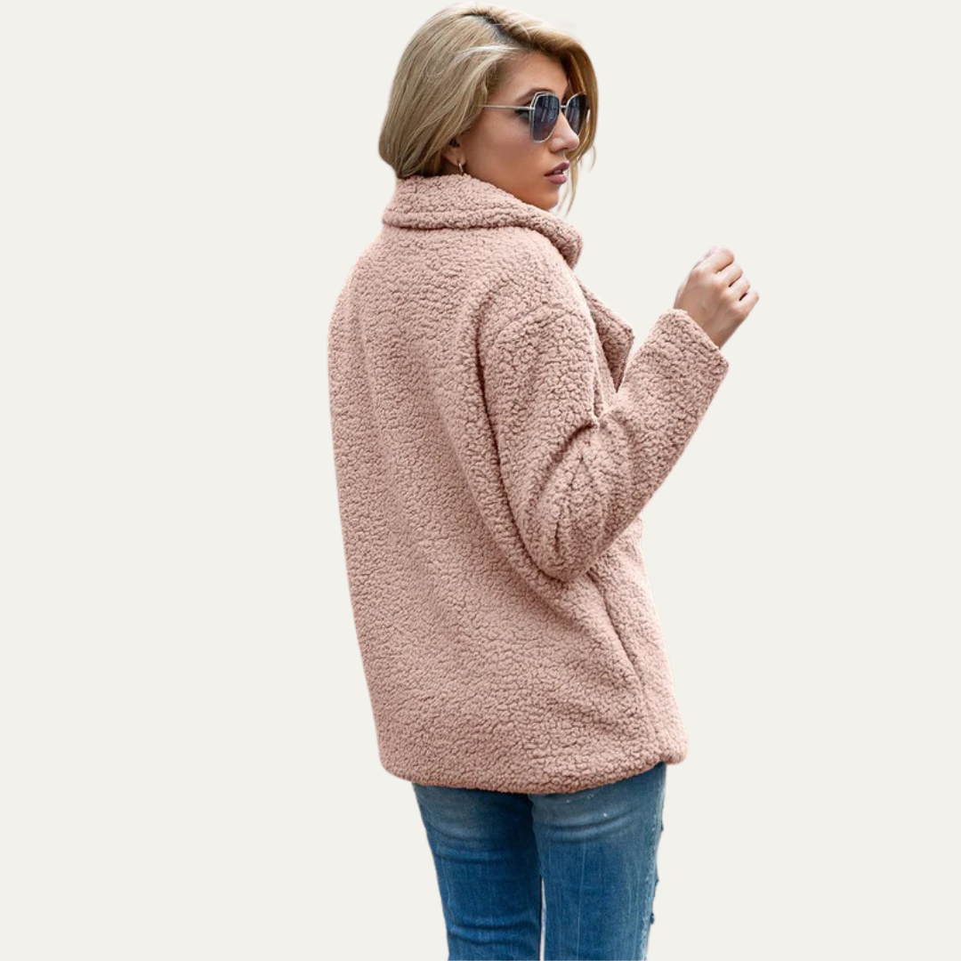 VogeLuxe | Women’s Plush Mid-Length Pea Coat