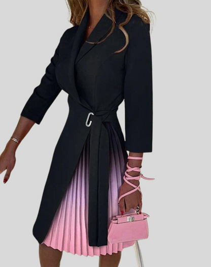 Colorful Belted Women's Shift Dress