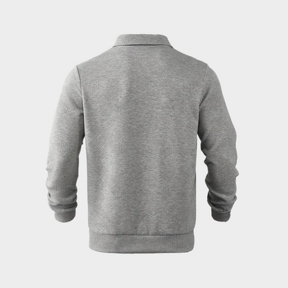 VogeLuxe | Men’s Quarter Zip Textured Knit Pullover