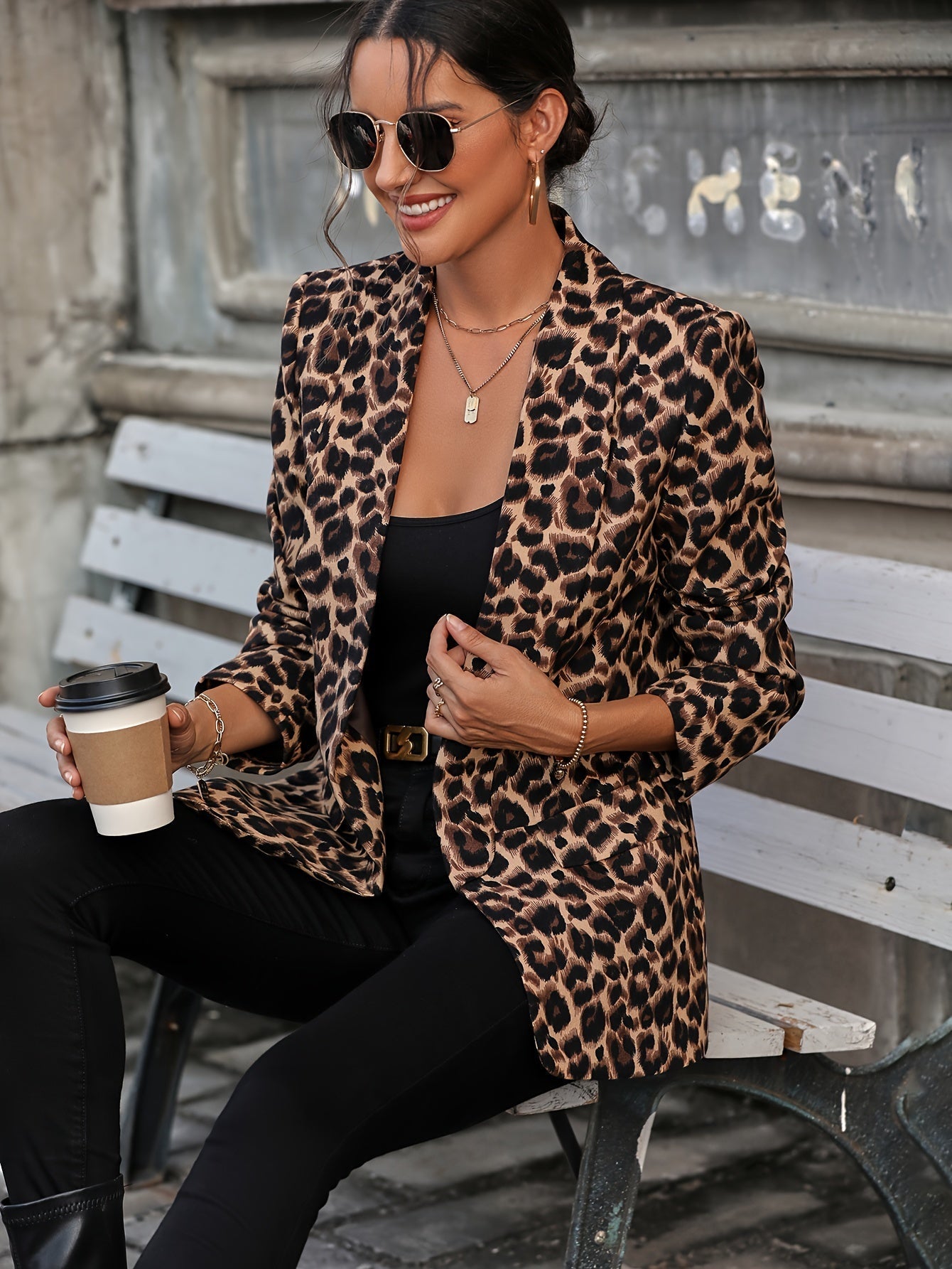 Women's Chic Leopard Print Winter Jacket