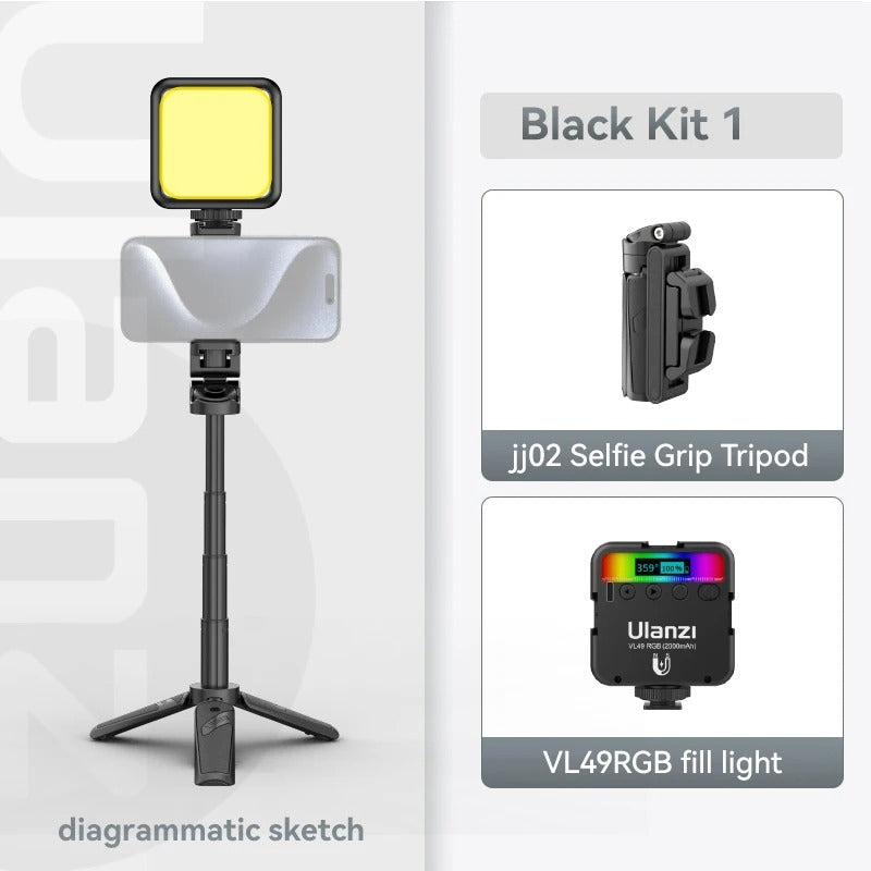 Portable Bluetooth Selfie Stick with 360 Rotation Holder