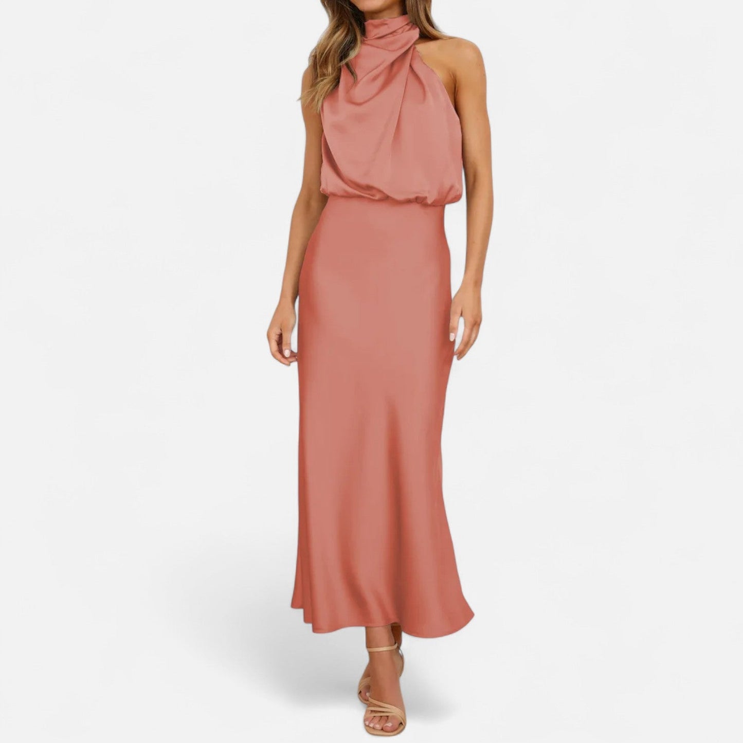 Elegant Satin Sleeveless Maxi Dress for Women