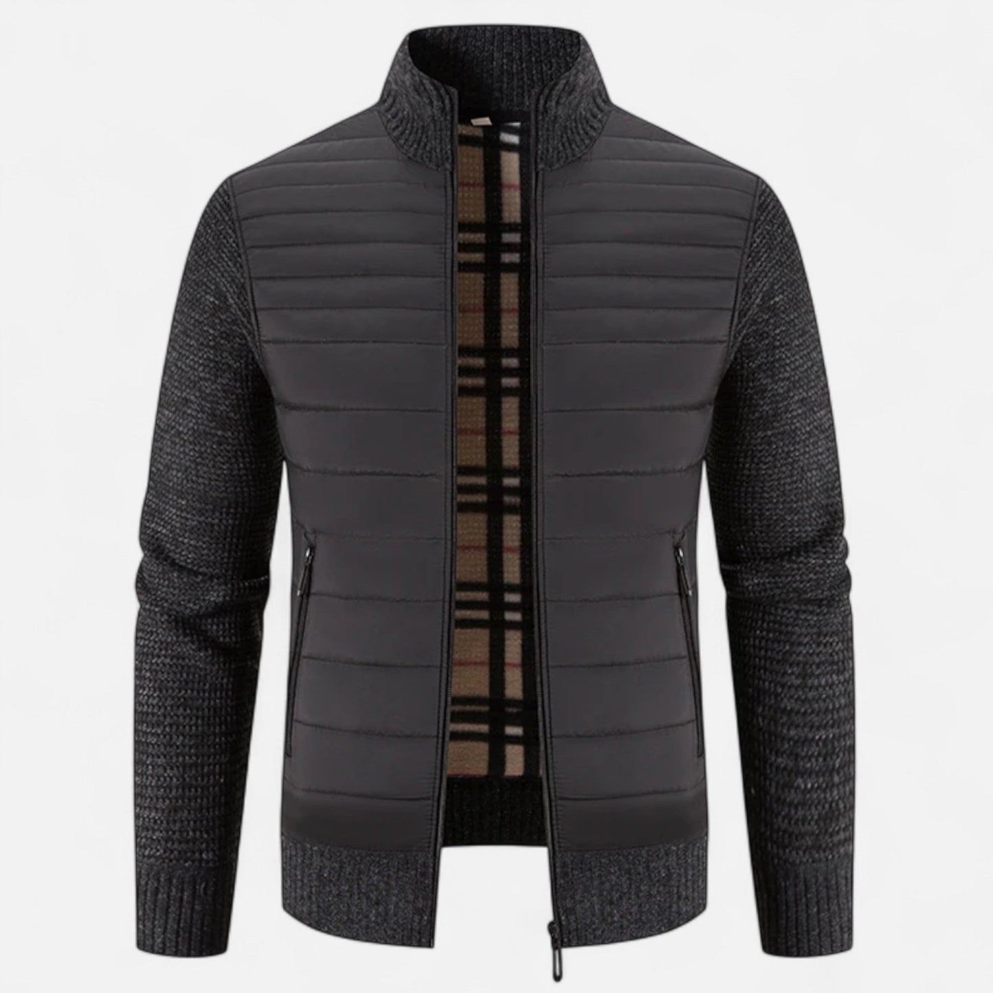 Warm Mens Patchwork Fleece Jacket