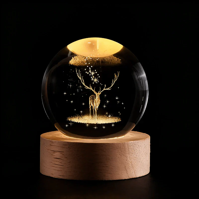 Glowing Orb LED Nightlight Galaxy Pattern