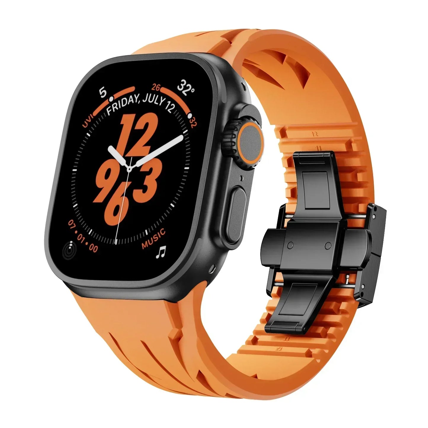 Soft Rubber Apple Watch Band With Metal Clasp