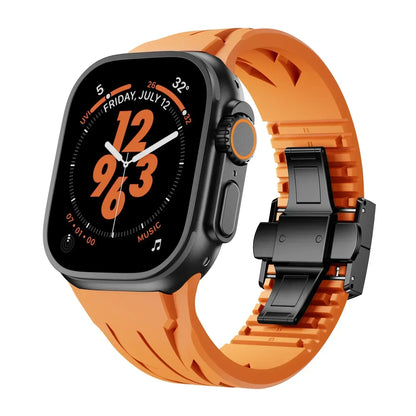 Soft Rubber Apple Watch Band With Metal Clasp