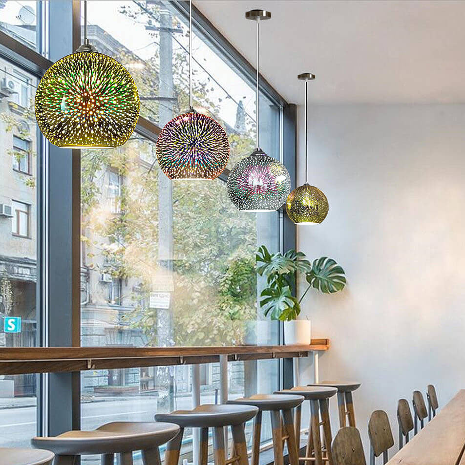 Vibrant 3D Glass Pendant Lamp - Stylish Hanging Light
