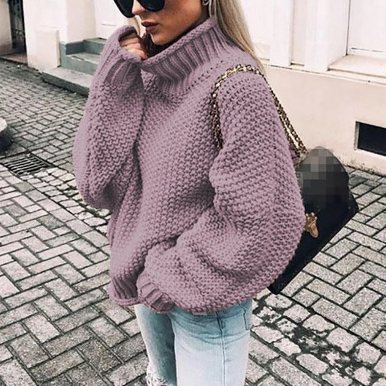 Cozy Women's Large Cable Knit Sweater