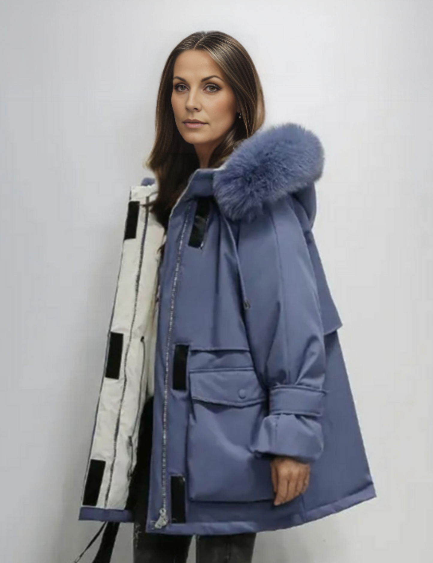 Warm Waterproof Women's Parka with Faux Fur Coat - VogeLuxe