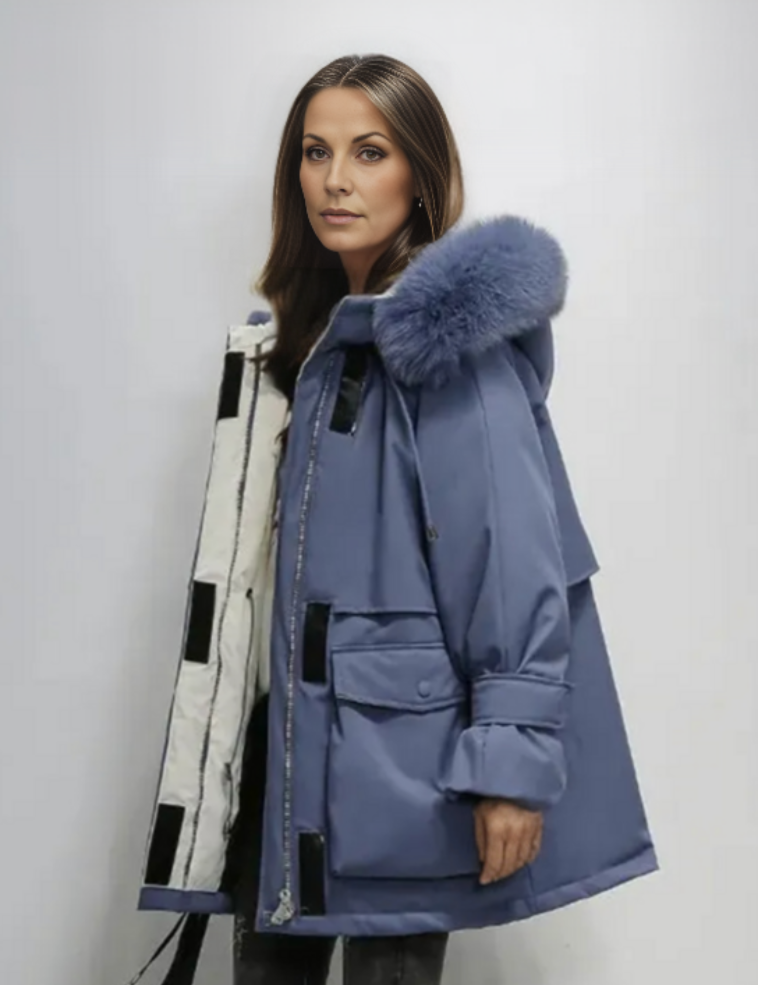 Warm Waterproof Women's Parka with Faux Fur Coat - VogeLuxe