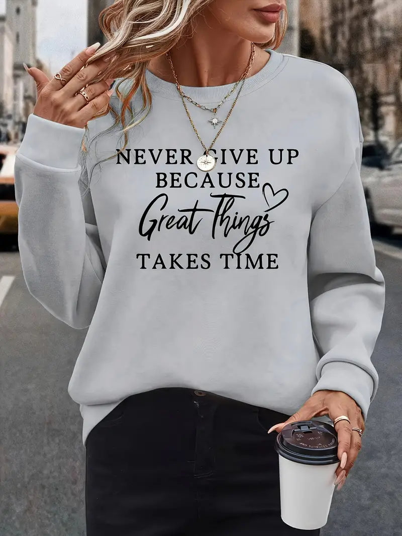 Women's Fashionable Graphic Sweatshirt for Fall Winter