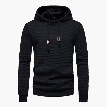 Warm Mens Hooded Sweatshirt with Graphic Print Design - VogeLuxe