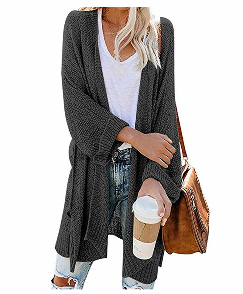 Cozy Women's Open Front Winter Cardigan with Pockets