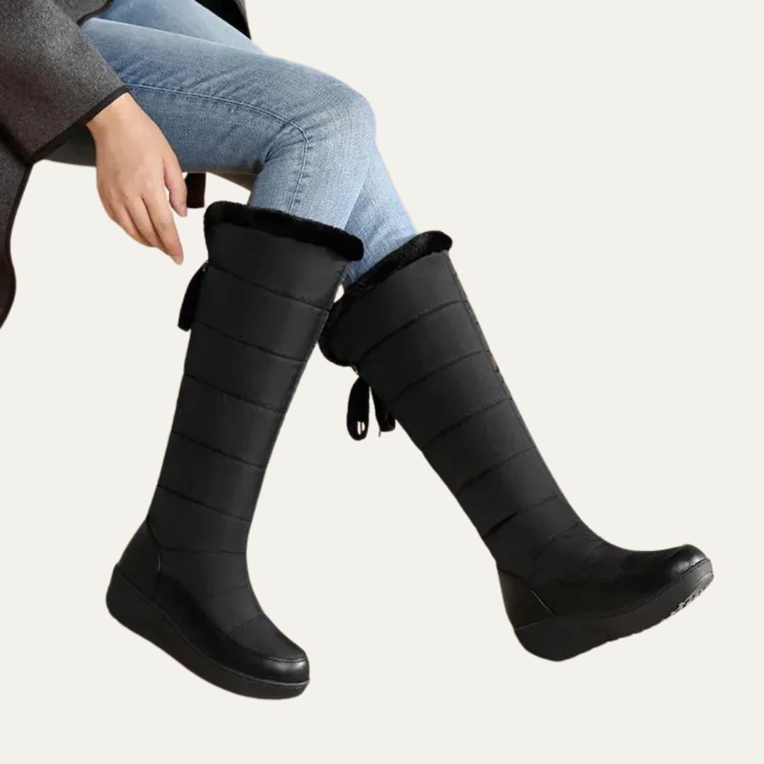 VogeLuxe | Women’s Puffy Winter Boots with Faux Fur Collar