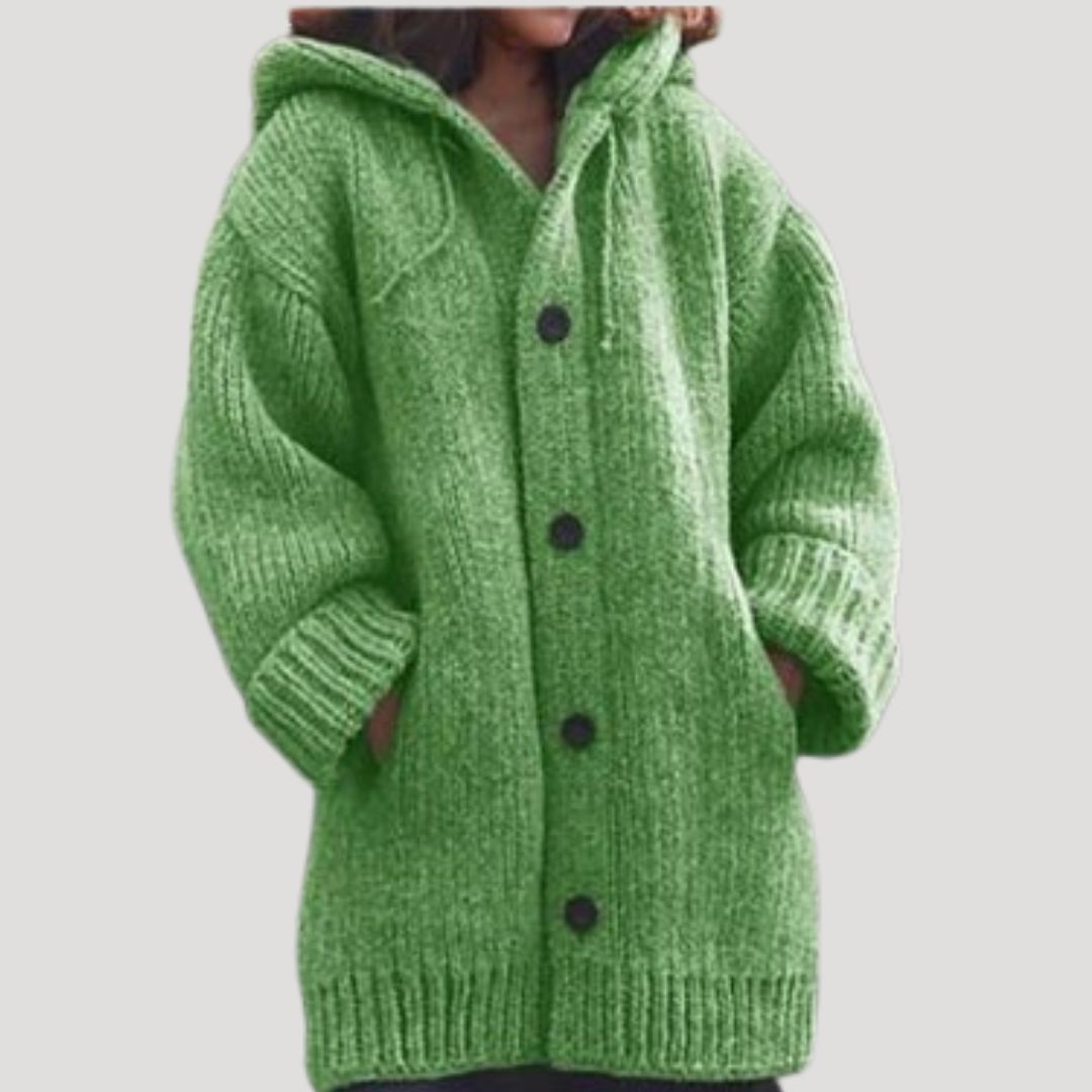 Soft Women's Large Knit Hoodie Cardigan