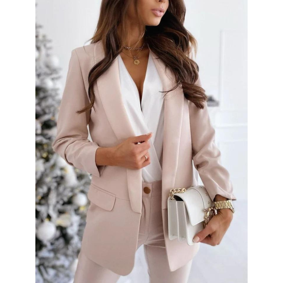 Comfortable Women's Simple Open Front Blazer Jacket