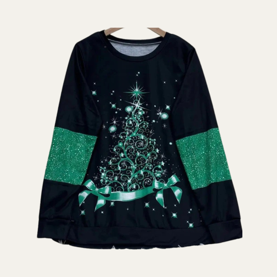 VogeLuxe | Women’s Starry Tree Christmas Sweatshirt