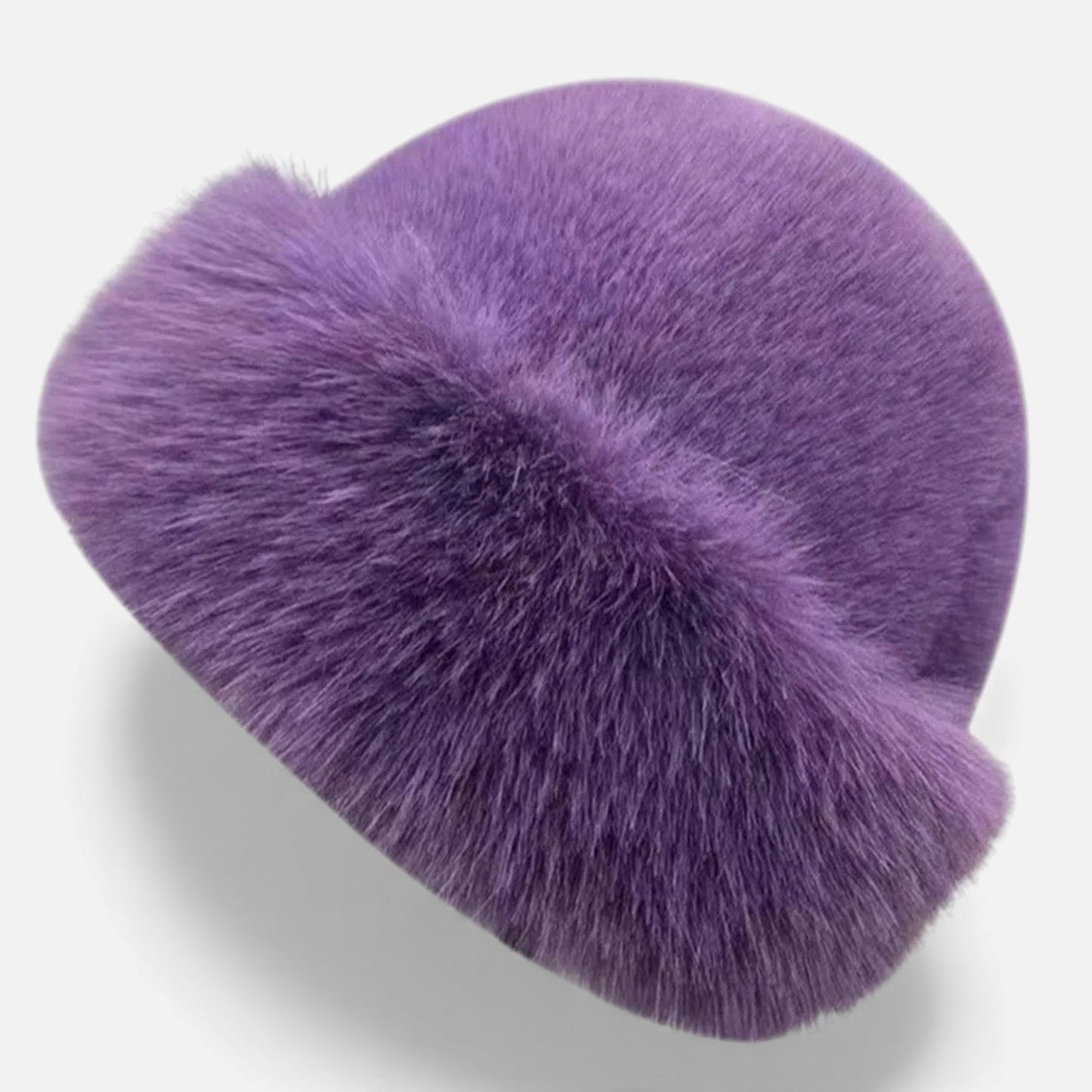 Soft Faux Fur Fisherman Beanie Hat for Women