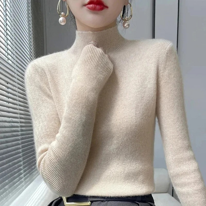 Warm Fitted Ladies Wool Sweater for Winter