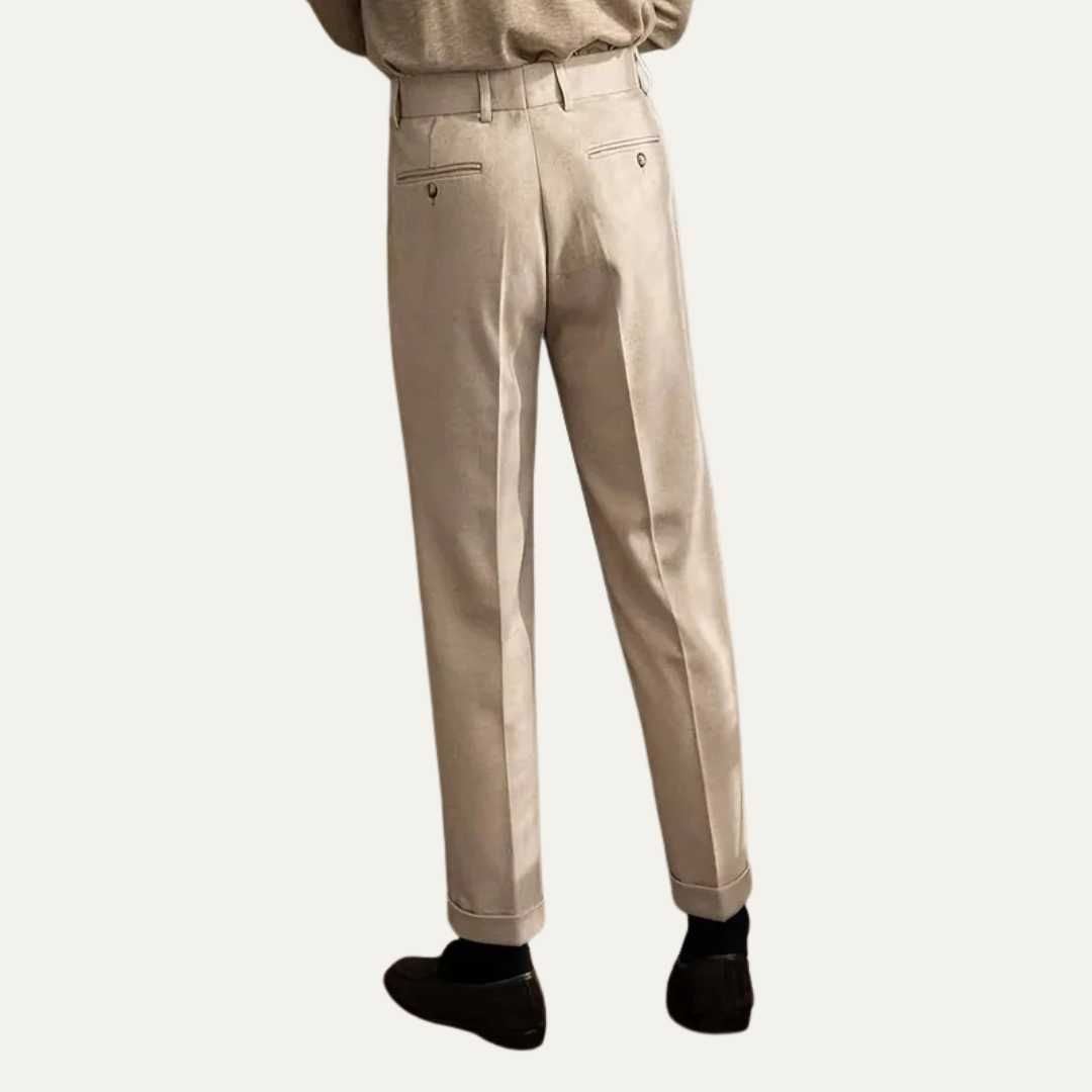 VogeLuxe | Men’s High-Waist Pleated Dress Trousers