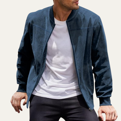 VogeLuxe | Men’s Textured Zip Up Casual Bomber Jacket