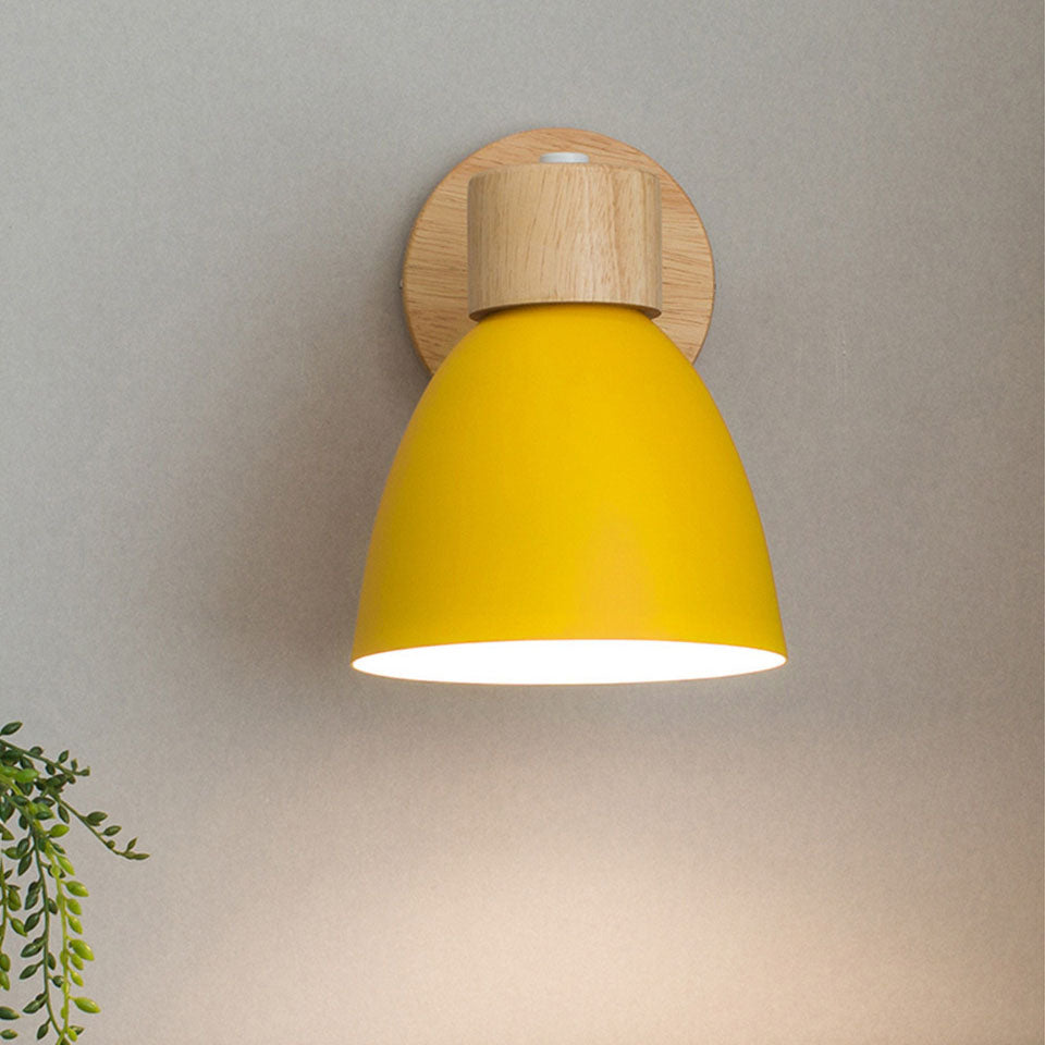 Rustic Wooden Iron Wall Lamp