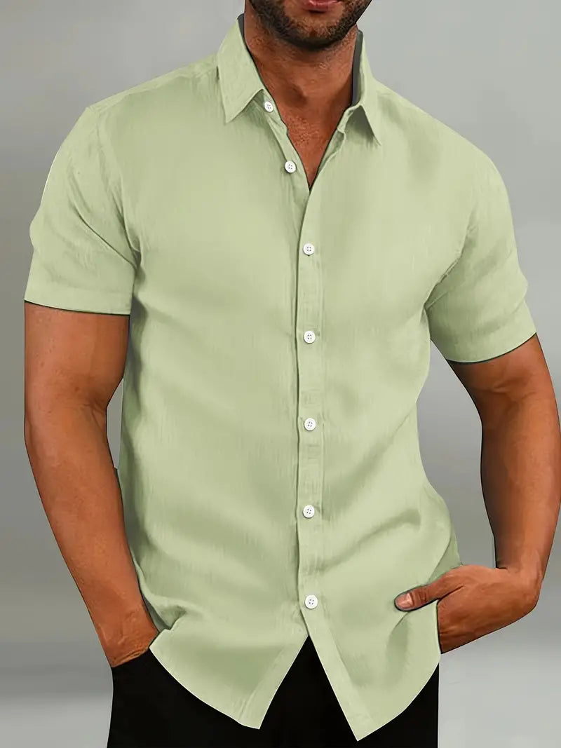 Slim Fit Casual Short Sleeve Mens Shirt
