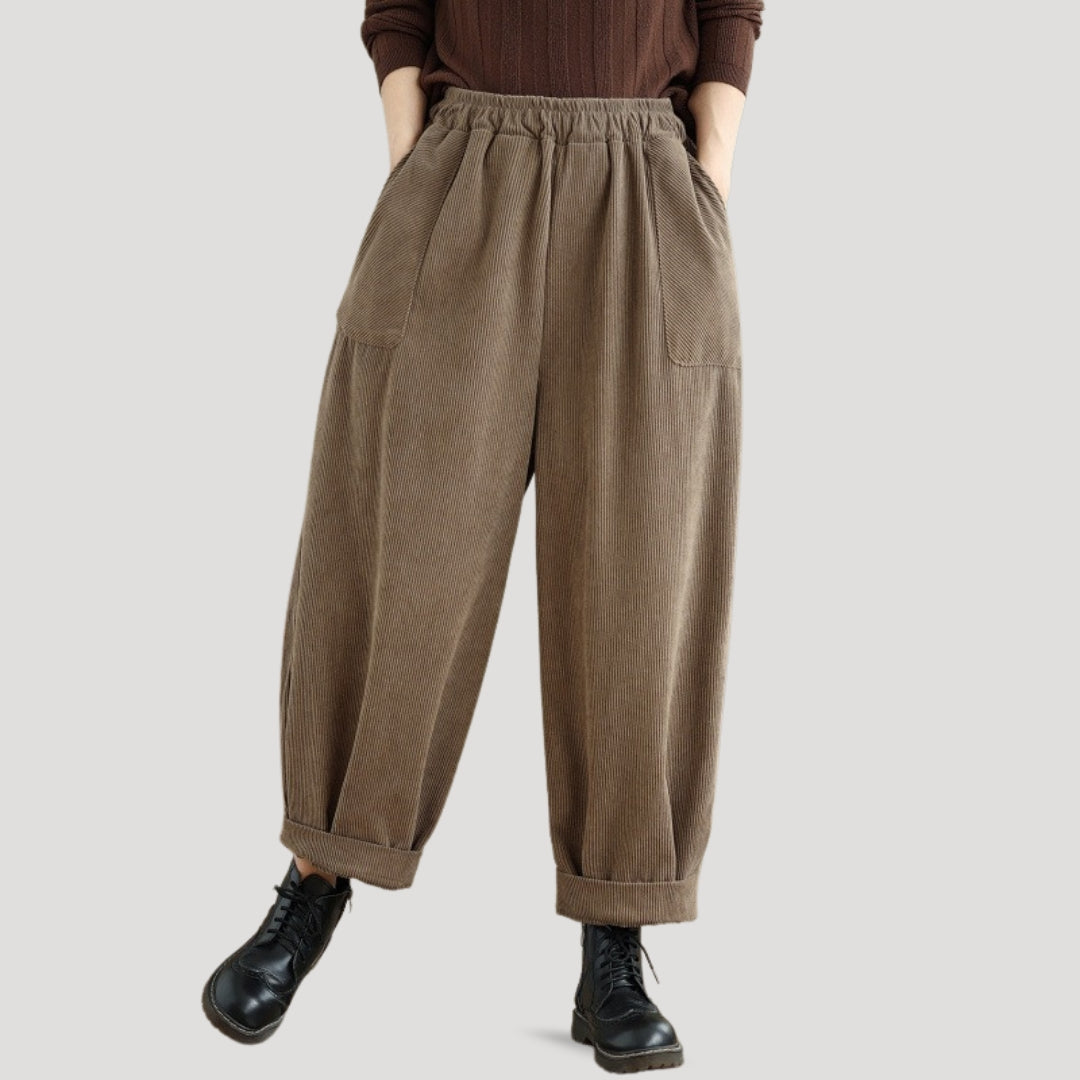 High Waisted Wide Leg Corduroy Women's Jeans