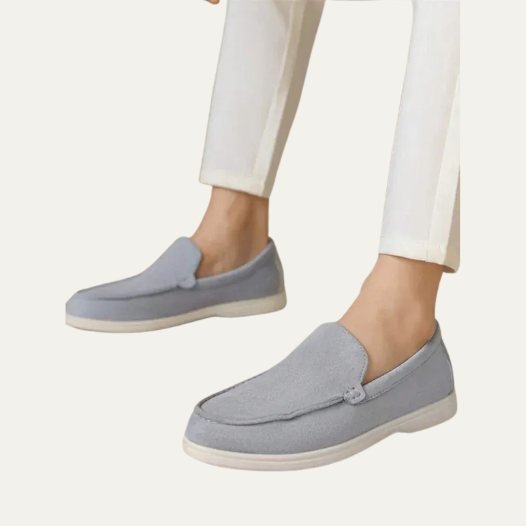 VogeLuxe | Men’s Suede Driving Moccasins with Metal Keeper Detail