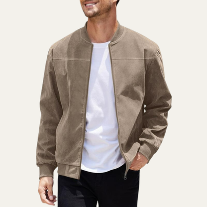 VogeLuxe | Men’s Textured Zip Up Casual Bomber Jacket