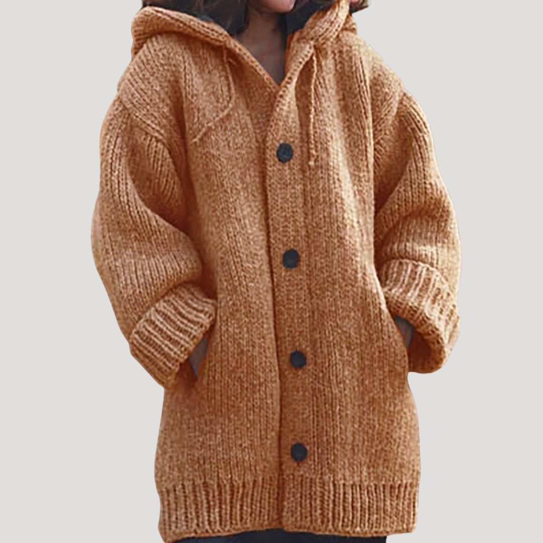 Soft Women's Large Knit Hoodie Cardigan