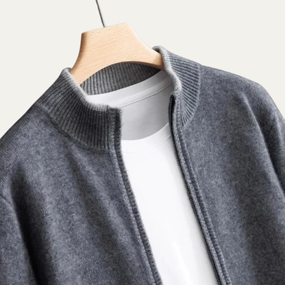 VogeLuxe | Men’s Slim Fit Full Zip Ribbed Cardigan Sweater