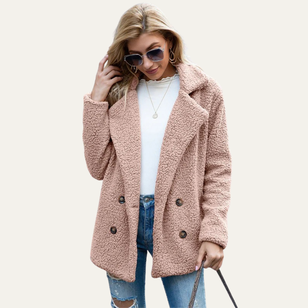 VogeLuxe | Women’s Plush Mid-Length Pea Coat