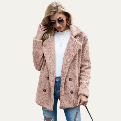 VogeLuxe | Women’s Plush Mid-Length Pea Coat