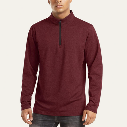 VogeLuxe | Men’s Technical Quarter Zip Stand Collar Shirt