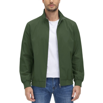 VogeLuxe | Men’s Minimalist Zip Front Blouson Jacket
